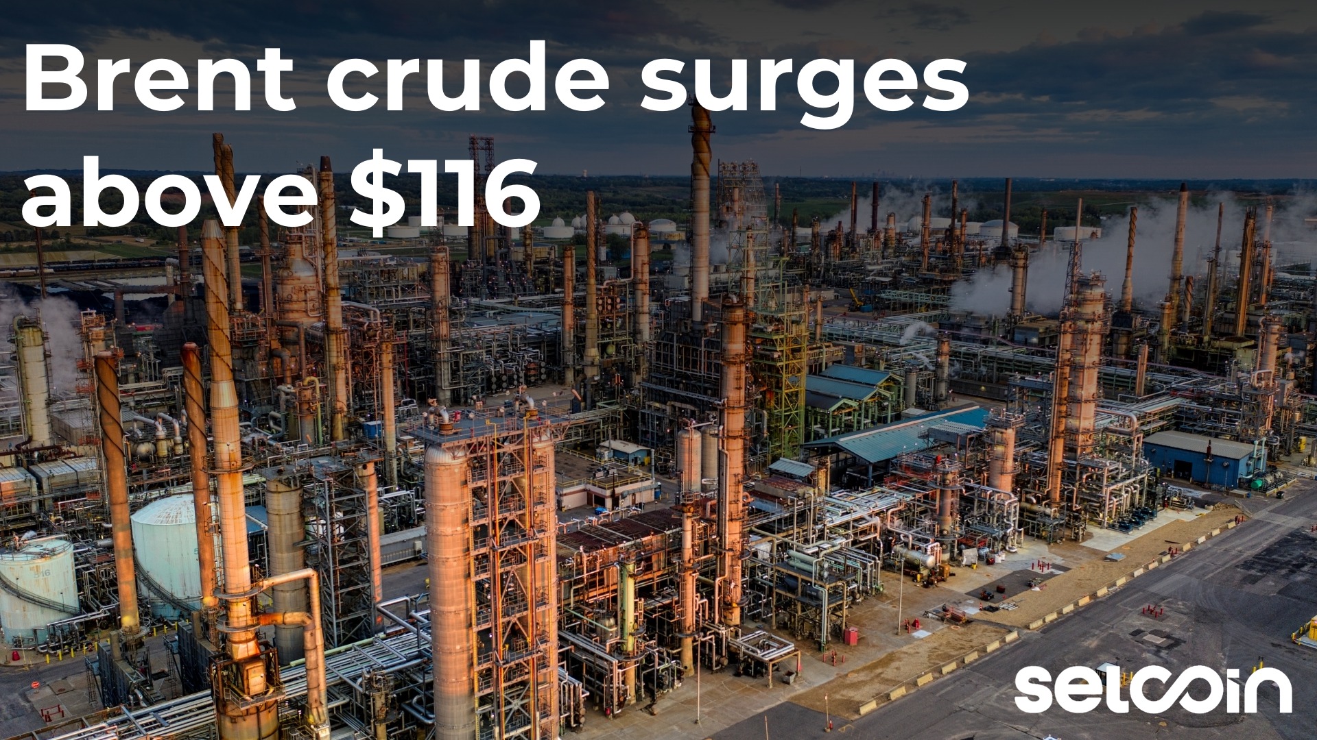 Brent crude surges above $116